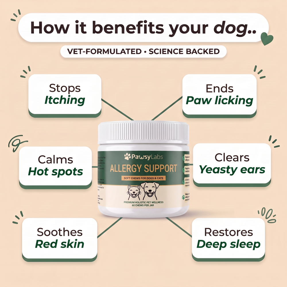 Allergy Support soft chews for dogs and cats — key benefits