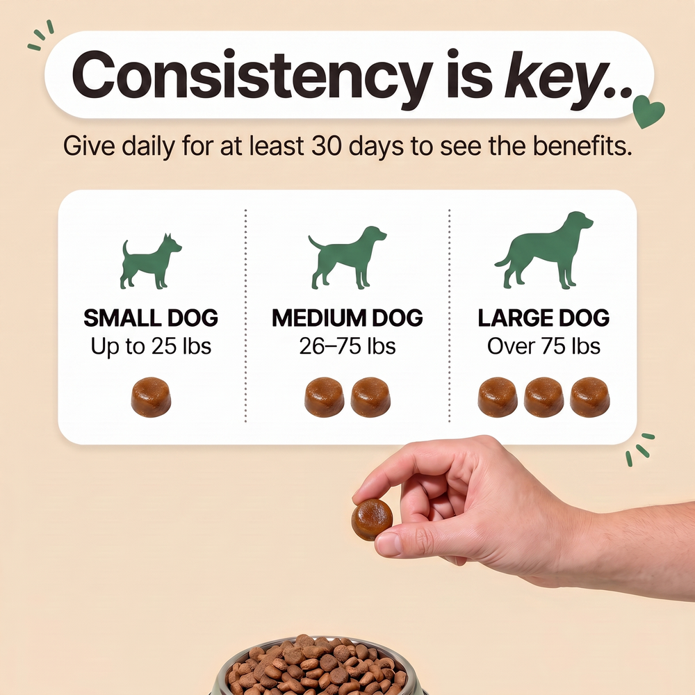 How to use Allergy Support chews — daily dosage by dog weight