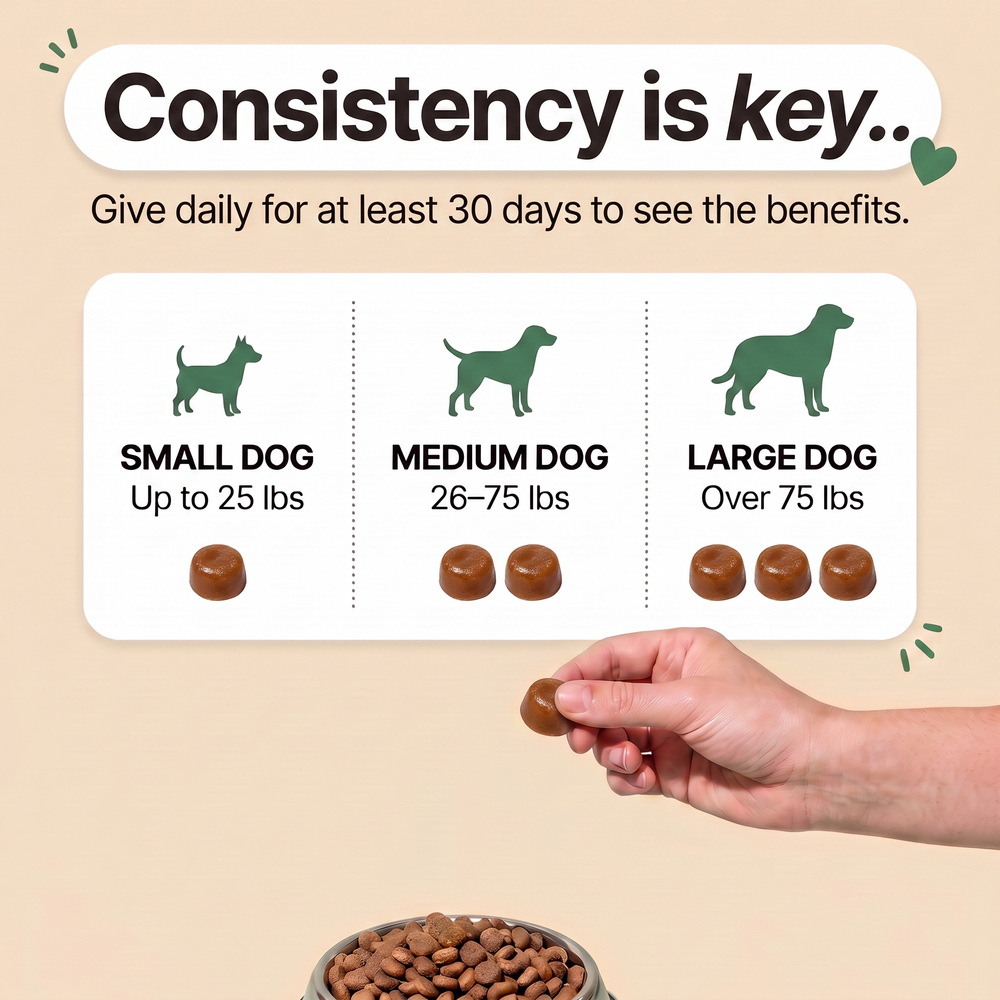 How to use Probiotic chews — daily dosage by dog weight