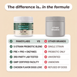 PawsyLabs Probiotic chews compared with other brands