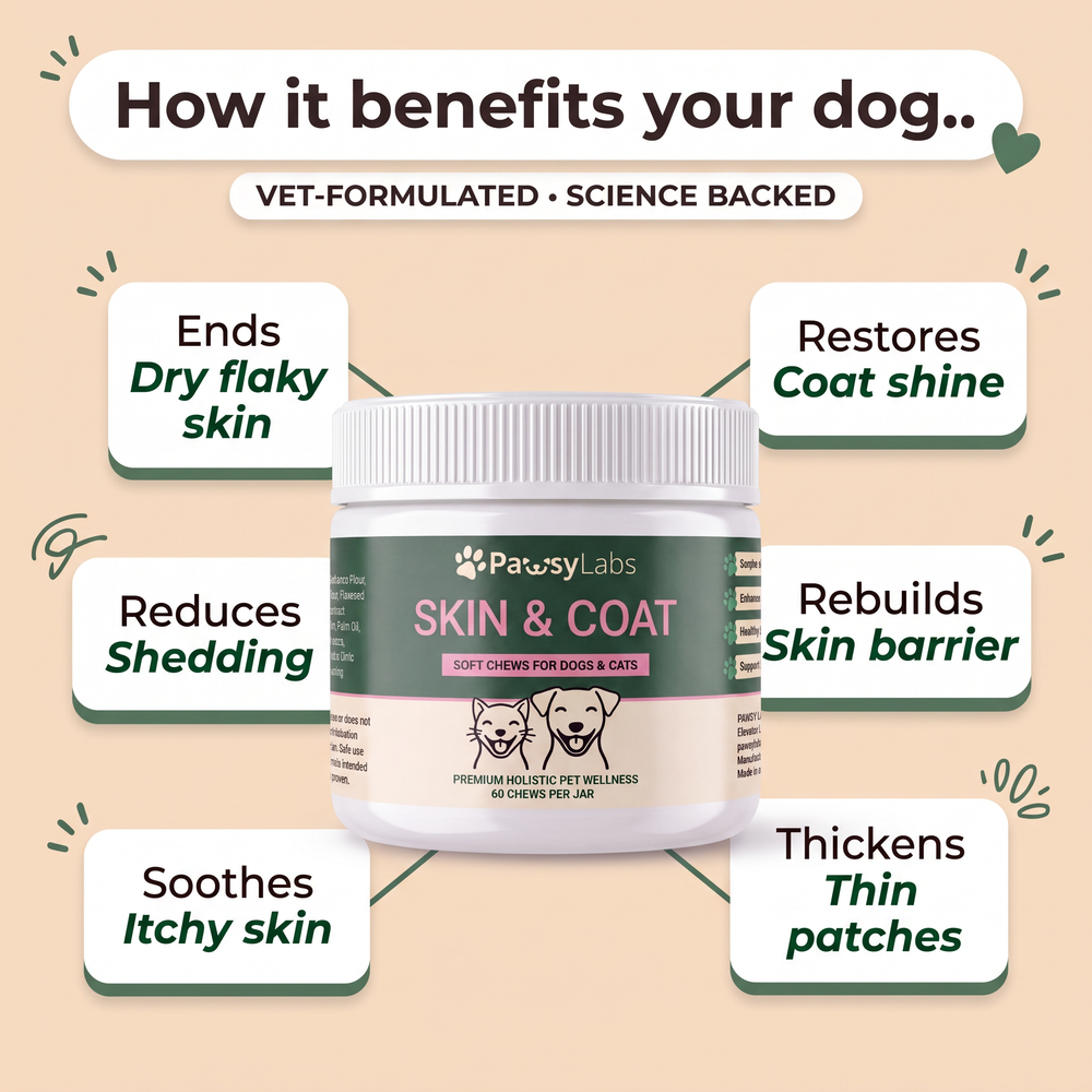 Skin & Coat soft chews for dogs and cats — key benefits