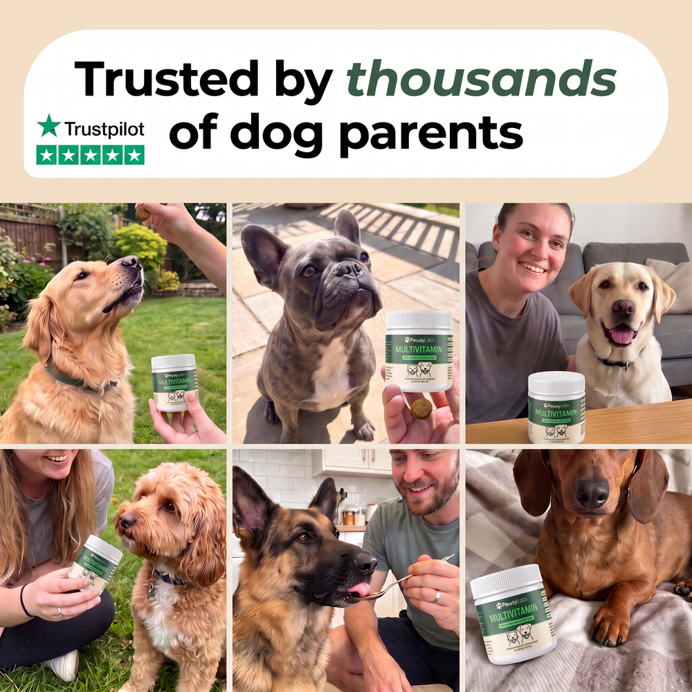 Dog owners using PawsyLabs Multivitamin soft chews